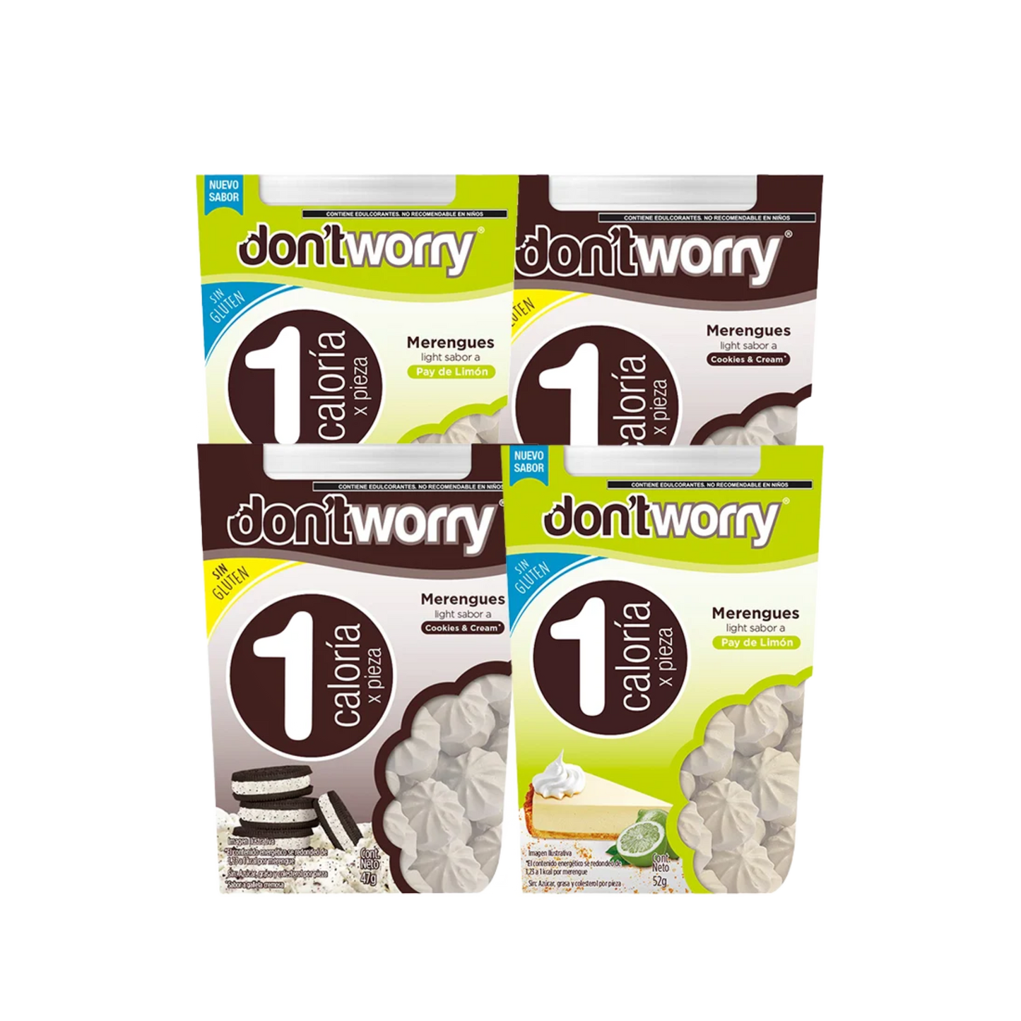 Merengues Light Dont Worry Pay de Limón & Cookies 4 pack
