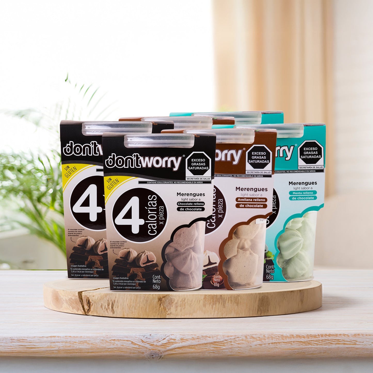 Merengues Light Dont Worry Chocolate Avellana Menta 6pk