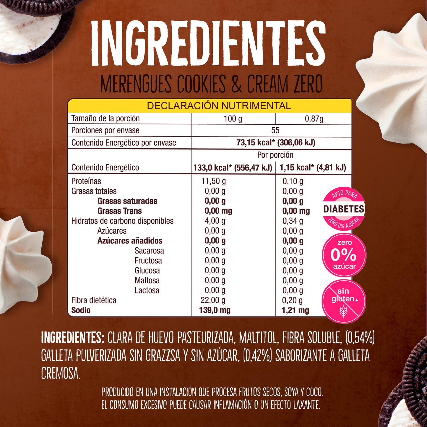 Merengues Sin Azúcar Cookies & Cream 51g