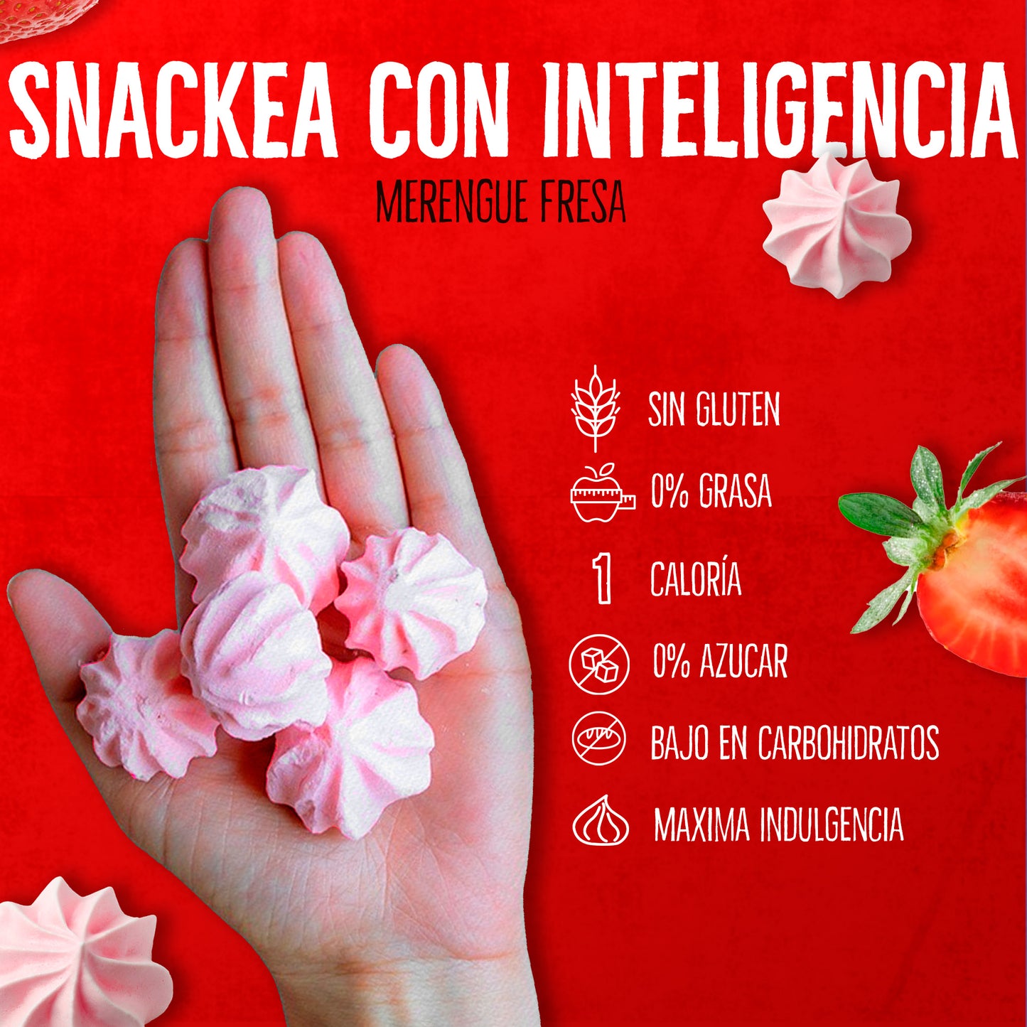 Merengues Light Don't Worry Fresa con pulpa de Fresa 44g