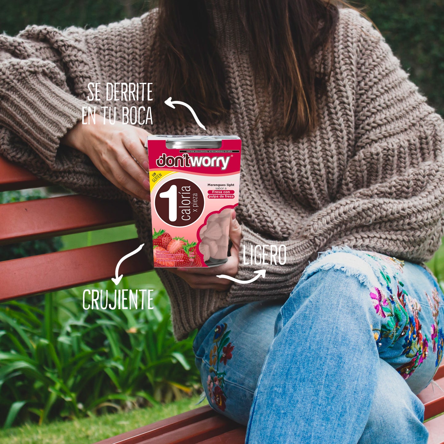Merengues Light Don't Worry Fresa con pulpa de Fresa 44g
