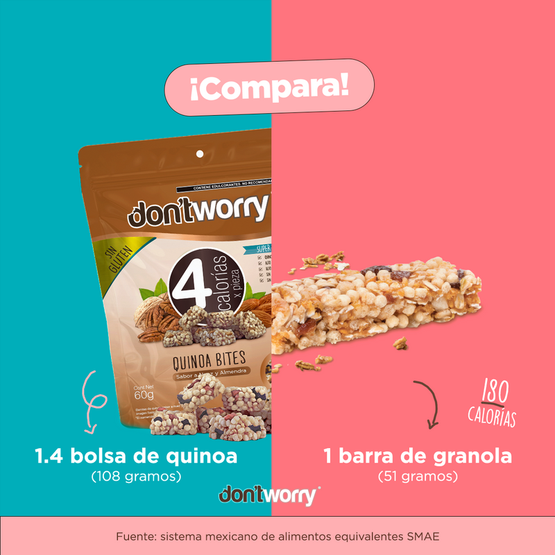 Quinoa Bites Don't Worry Nuez y Almendra 60g