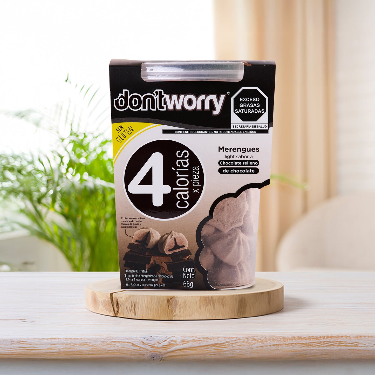 Merengue Light Don't Worry Chocolate Relleno 68g
