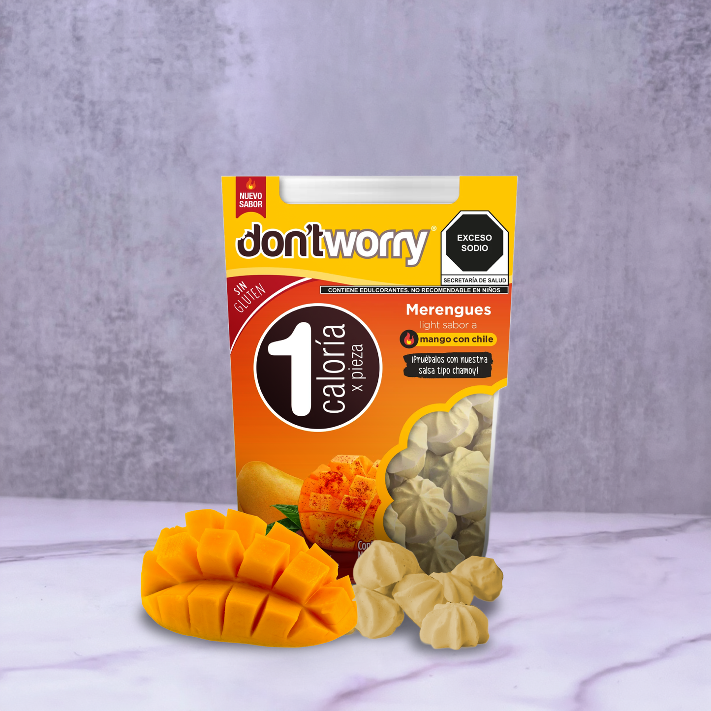 Merengues Light Don't Worry Mango con Chile 51g