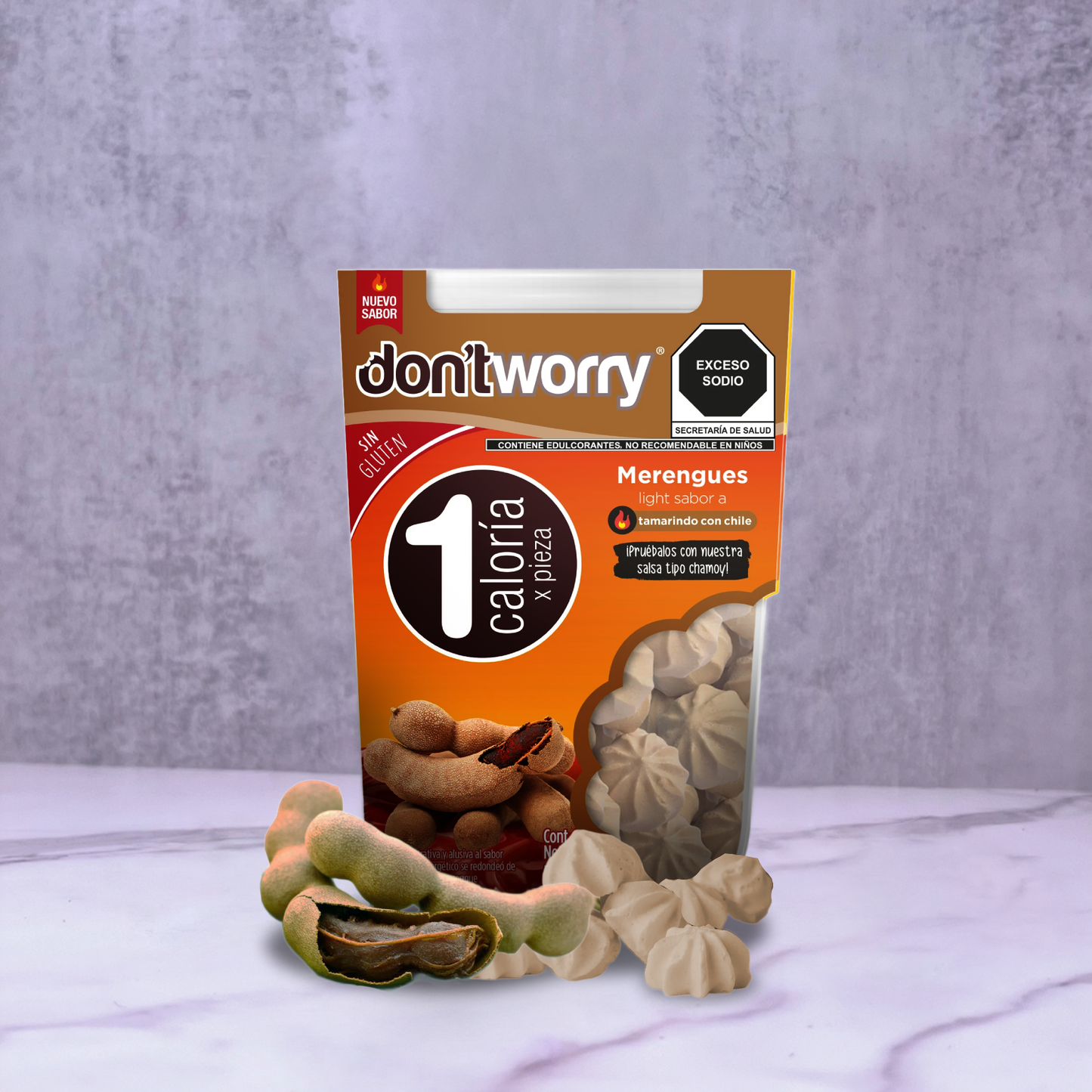 Merengues Light Don't Worry Tamarindo con Chile 56g