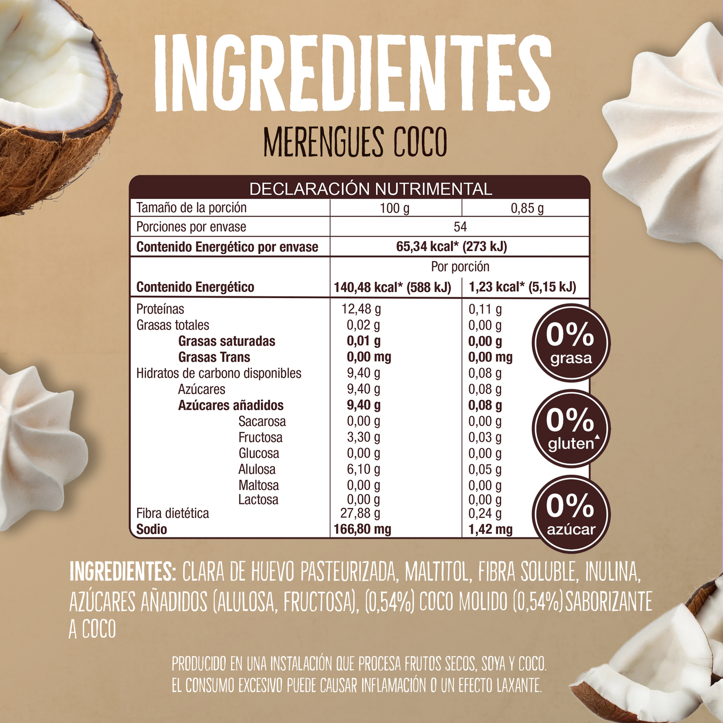 Merengues Light Don't Worry Coco 46g