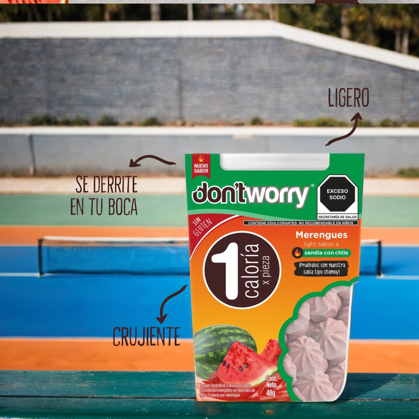 Merengues Light Don't Worry Sandía con Chile 48g