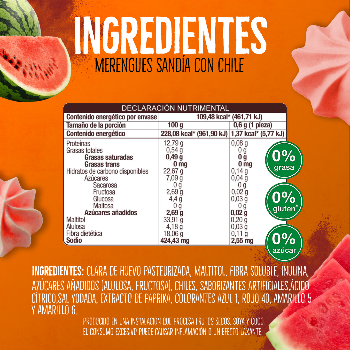 Merengues Light Don't Worry Sandía con Chile 48g