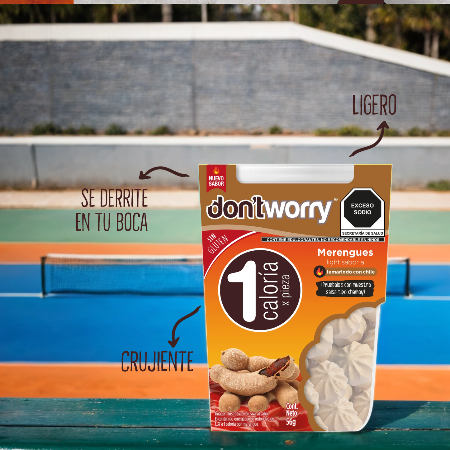 Merengues Light Don't Worry Tamarindo con Chile 56g