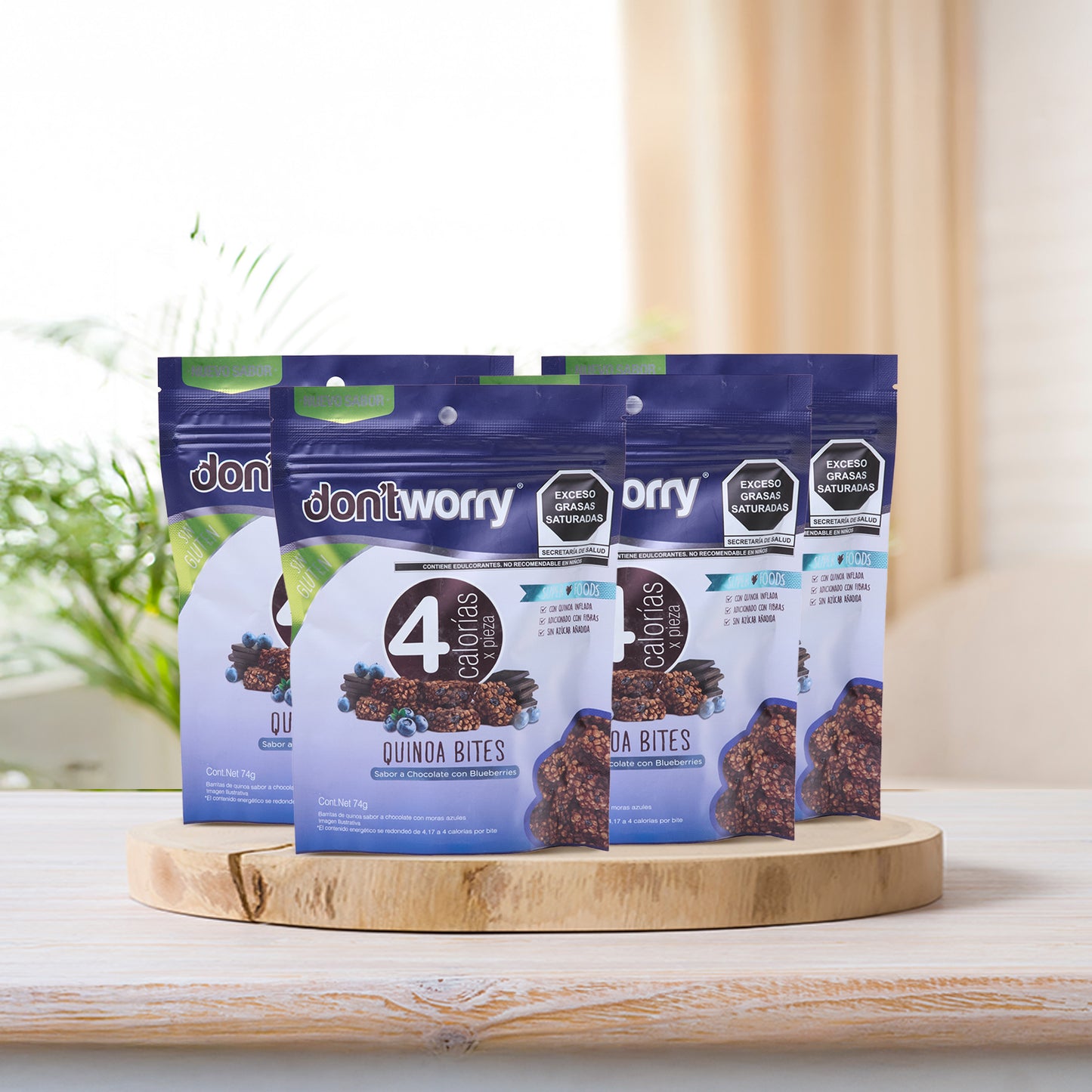 Quinoa Bites Dont Worry Chocolate con Blueberries 4 pack