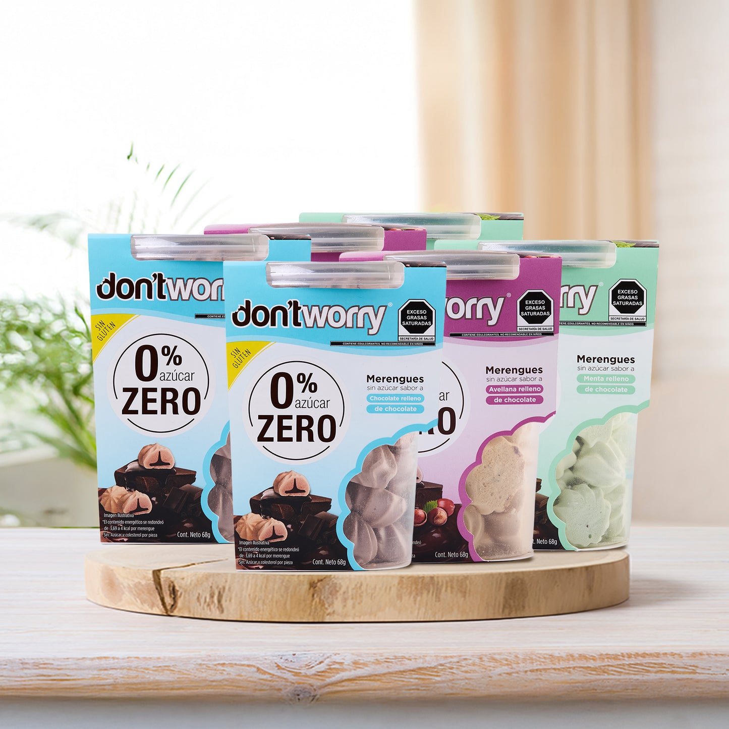Merengues Sin Azucar Dont Worry Chocolate Avellana Menta 6pk