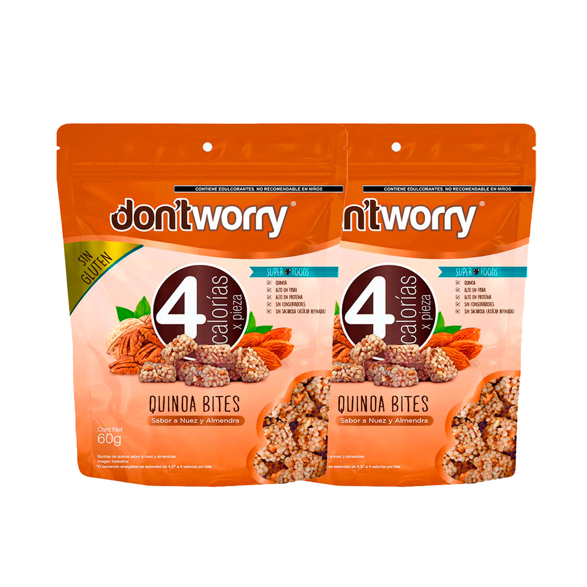 Quinoa Bites Dont Worry DUO Nuez y Almendra