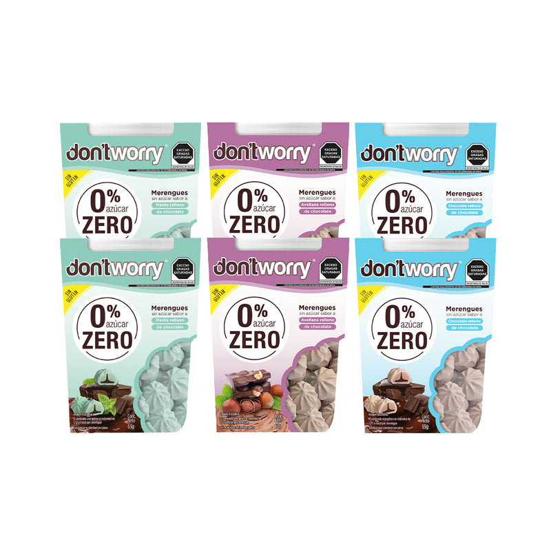 Merengues Sin Azucar Dont Worry Chocolate Avellana Menta 6pk