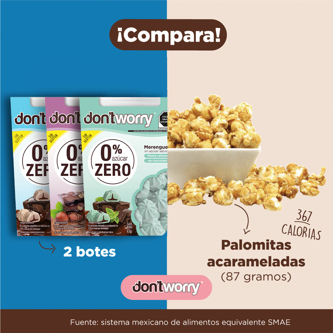 Merengues Sin Azucar Dont Worry Chocolate Avellana Menta 6pk