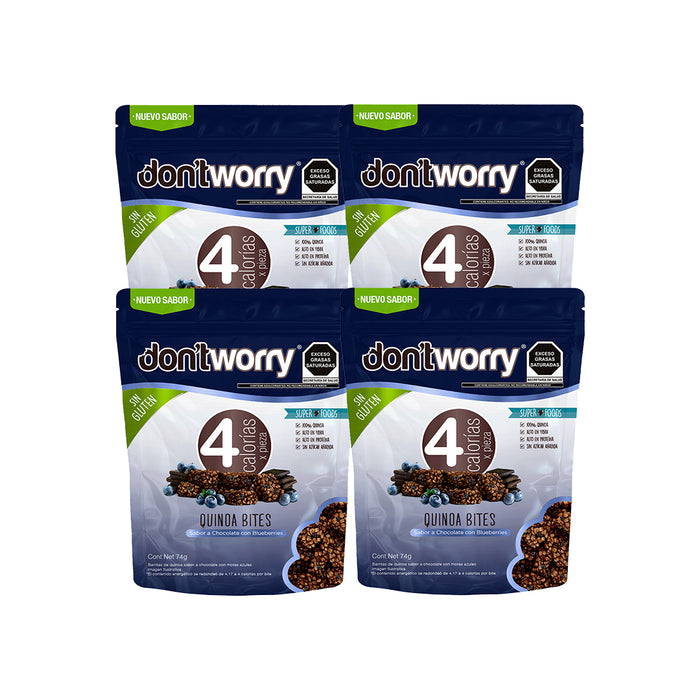 Quinoa Bites Dont Worry Chocolate con Blueberries 4 pack