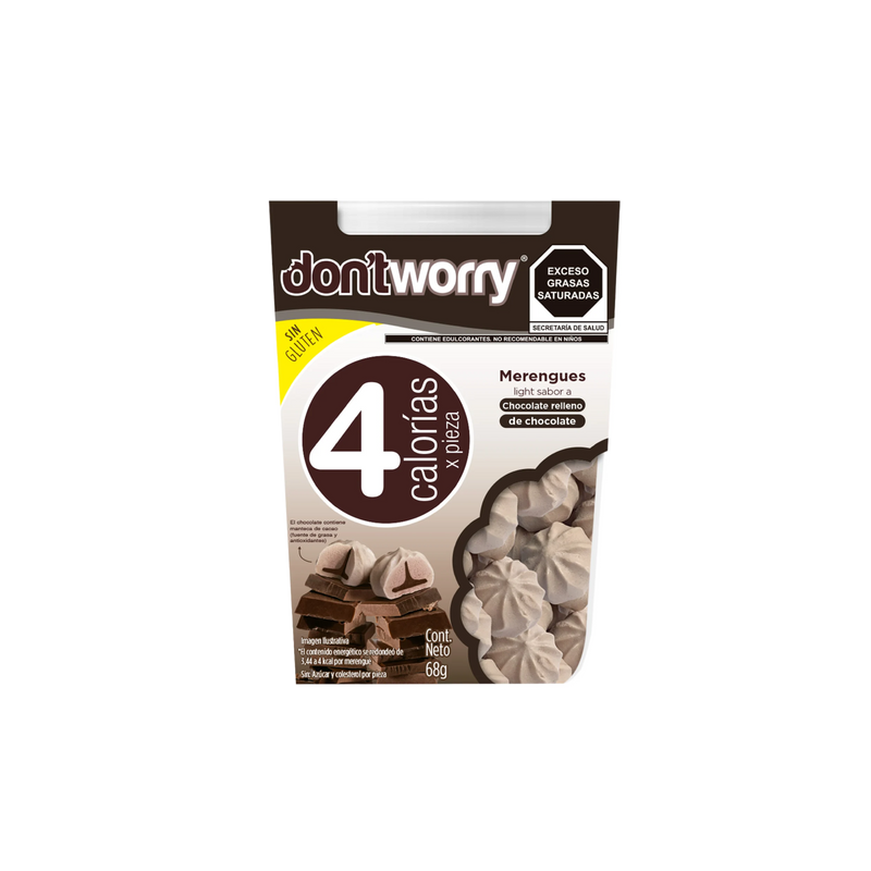 Merengue Light Don't Worry Chocolate Relleno 68g