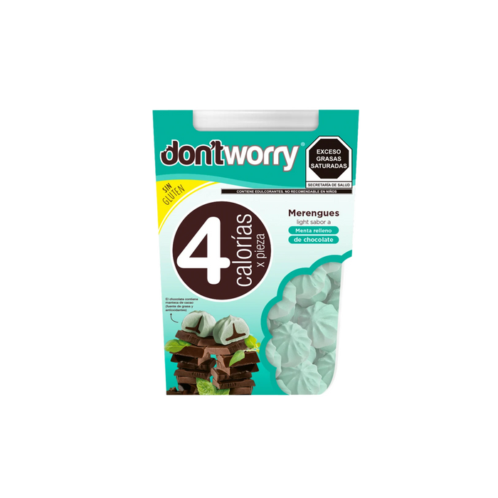 Merengues Light Don't Worry Menta relleno con Chocolate 68g