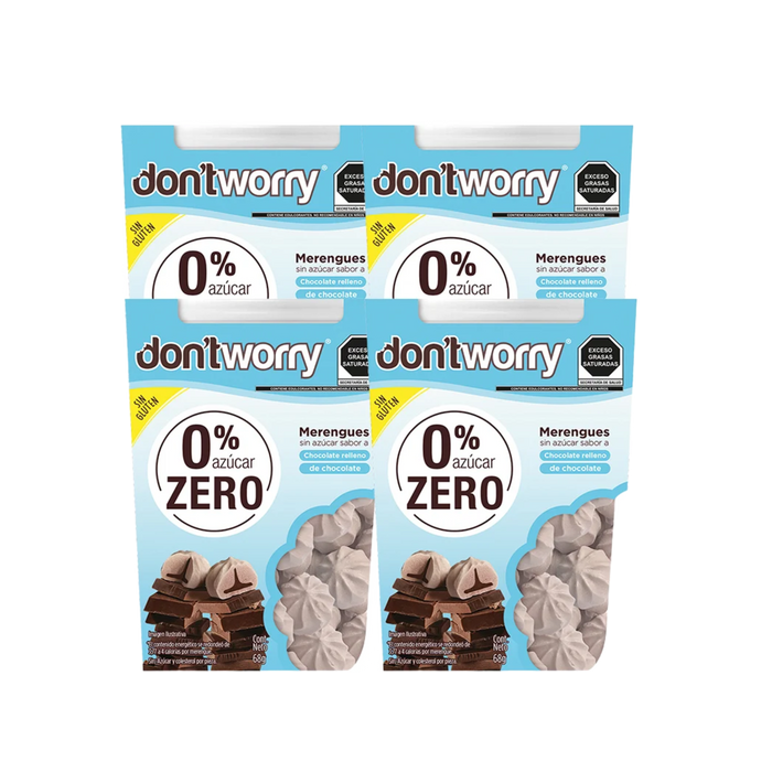 Merengues Sin Azucar Don't Worry Chocolate Relleno 4 pack