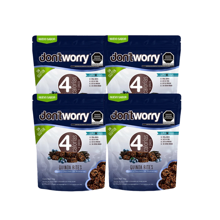 Quinoa Bites Dont Worry Chocolate con Blueberries 4 pack