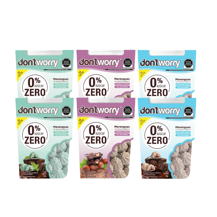 Merengues Sin Azucar Dont Worry Chocolate Avellana Menta 6pk