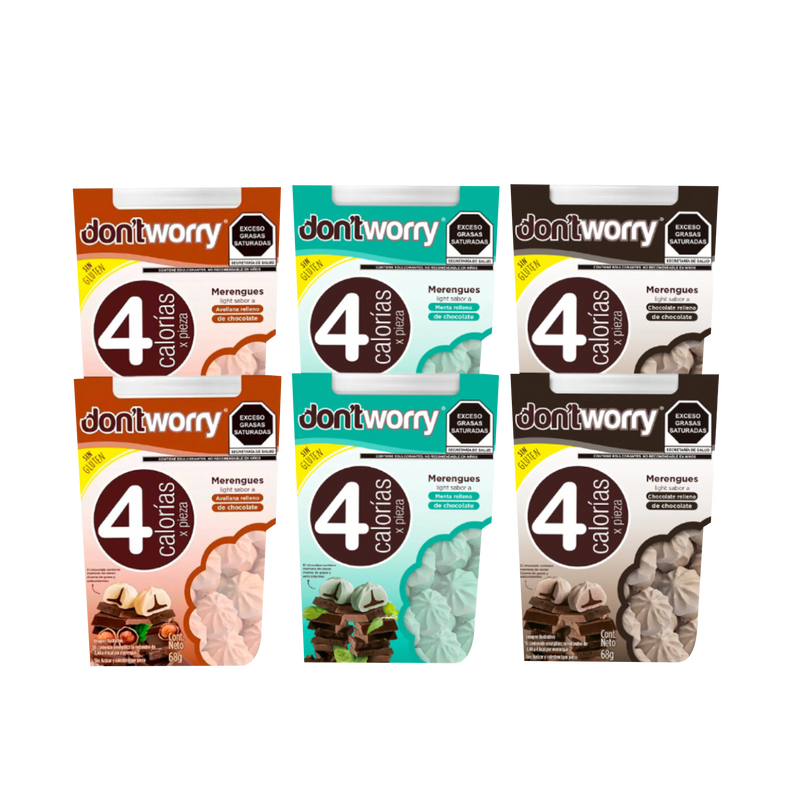 Merengues Light Dont Worry Chocolate Avellana Menta 6pk