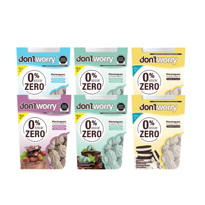 Merengue Sin Azucar Dont Worry Chocolate Avellana Menta Cookies 6pk