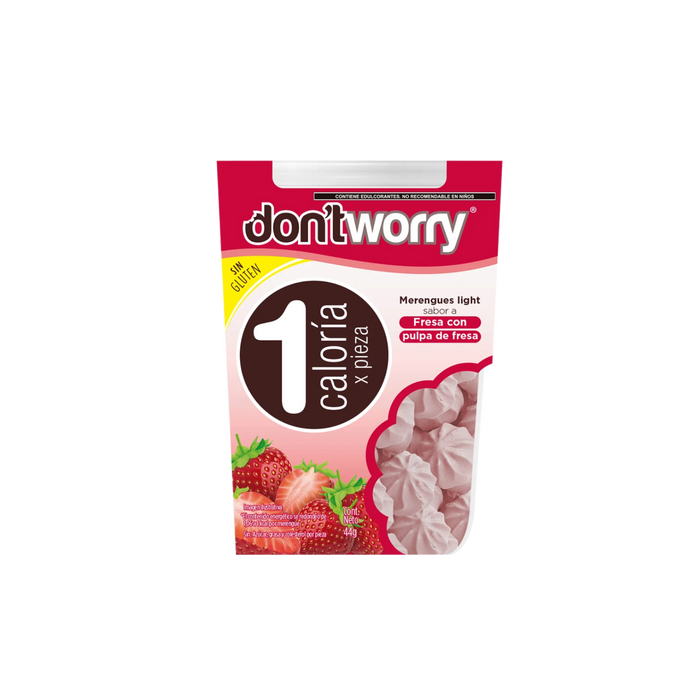 Merengues Light Don't Worry Fresa con pulpa de Fresa 44g