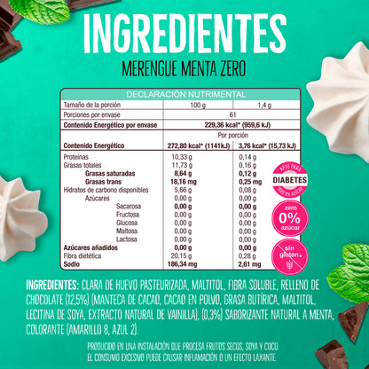 Merengues Sin Azúcar Don't Worry Menta relleno de Chocolate 68g