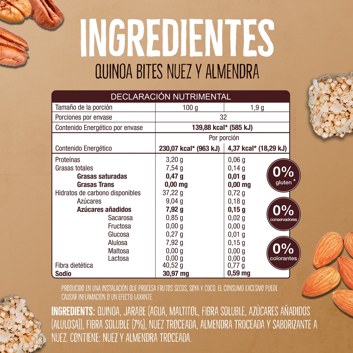 Quinoa Bites Dont Worry DUO Nuez y Almendra