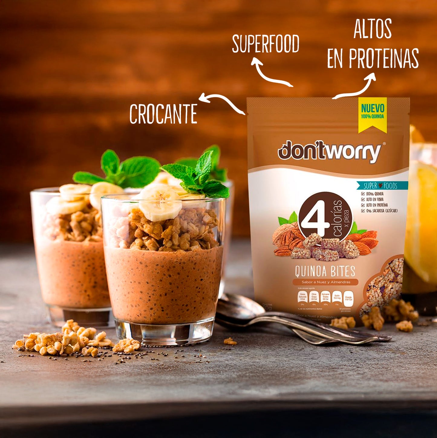Quinoa Bites Dont Worry DUO Nuez y Almendra