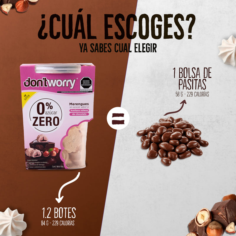 Merengues Sin Azúcar Avellana Relleno 68g