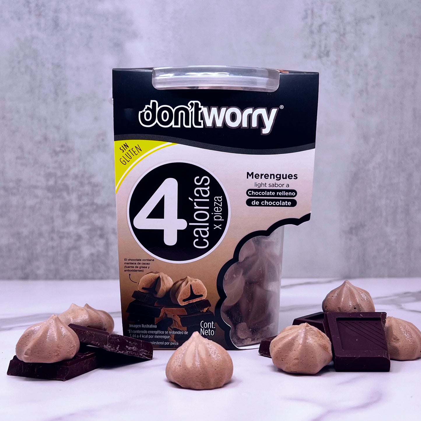 Merengue Light Don't Worry Chocolate Relleno 68g