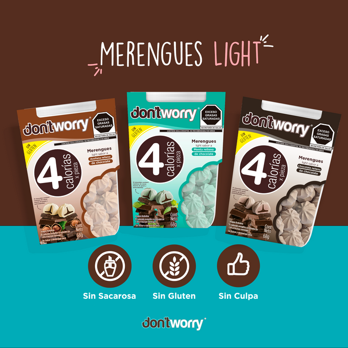 Merengues Light Dont Worry DUO Chocolate Relleno