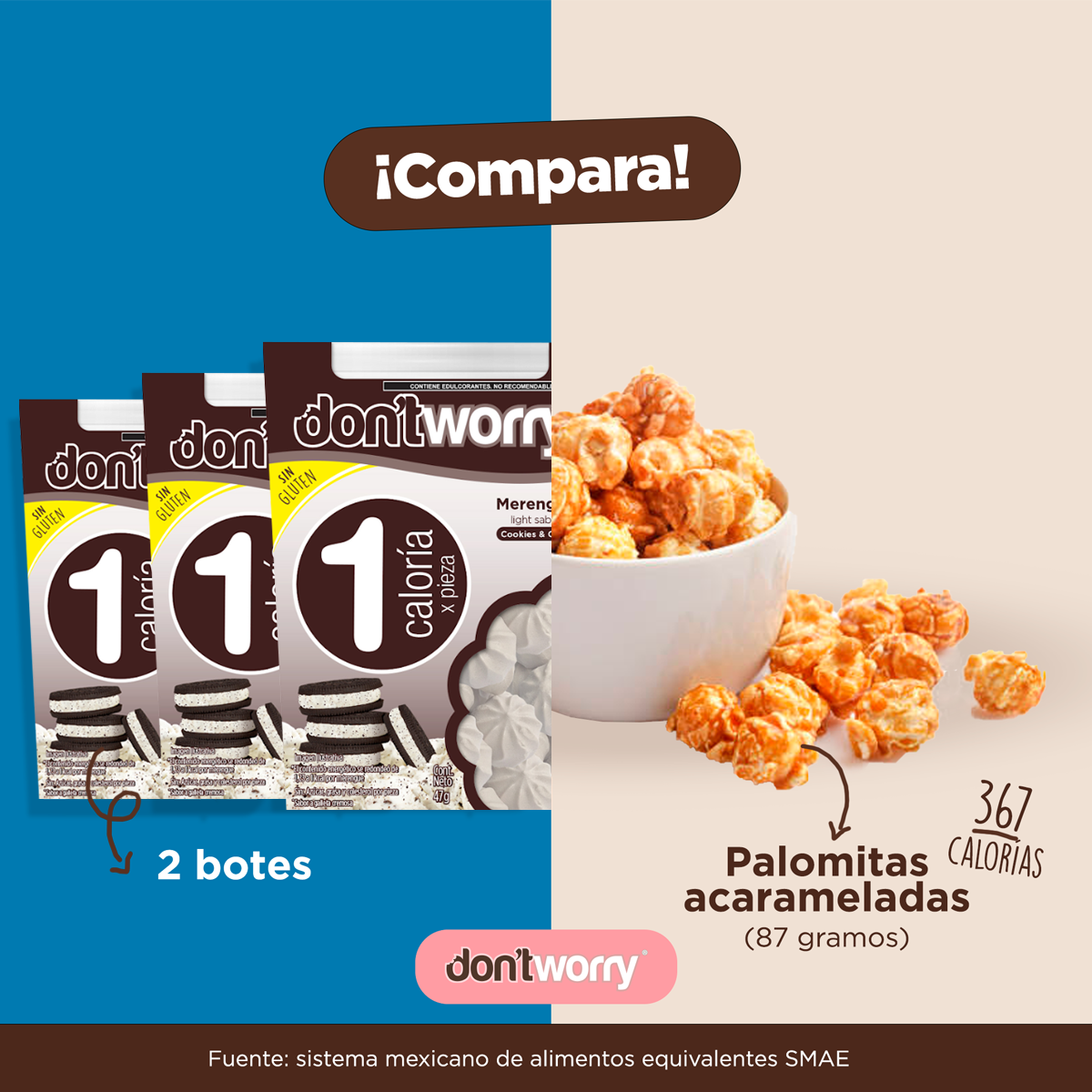 Merengues Light Don't Worry Cookies & Cream 43g