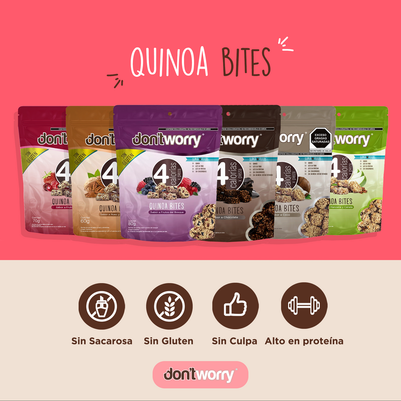 Quinoa Bites Don't Worry Frutos Rojos 70g