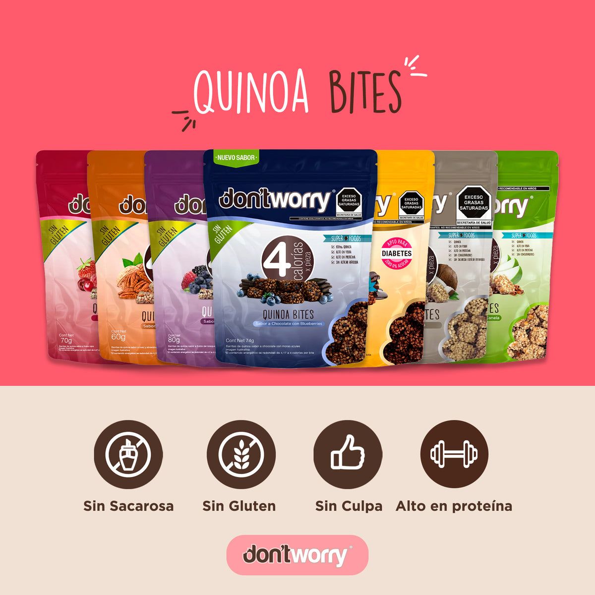 Quinoa Bites Dont Worry DUO Nuez y Almendra