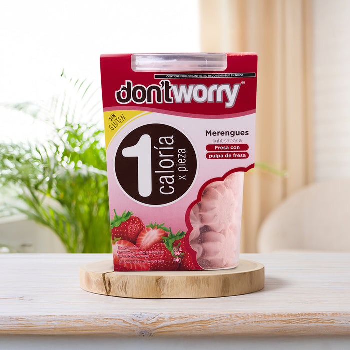 Merengues Light Don't Worry Fresa con pulpa de Fresa 44g