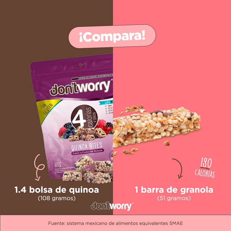 Quinoa Bites Don't Worry Frutos del Bosque 80g