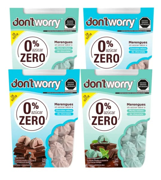 Merengues - Dont Worry - Menta Chocolate - 4 Pack - 0%azúcar