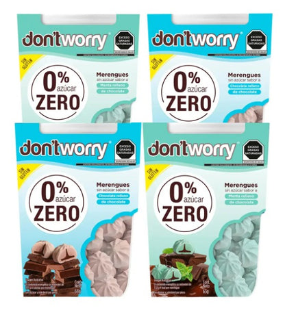 Merengues - Dont Worry - Menta Chocolate - 4 Pack - 0%azúcar