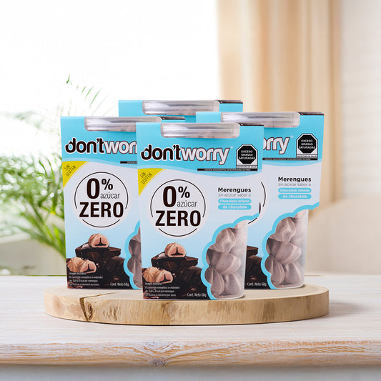 Merengues Sin Azucar Don't Worry Chocolate Relleno 4 pack